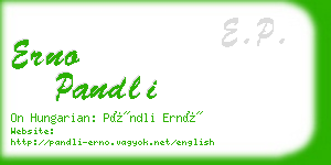 erno pandli business card